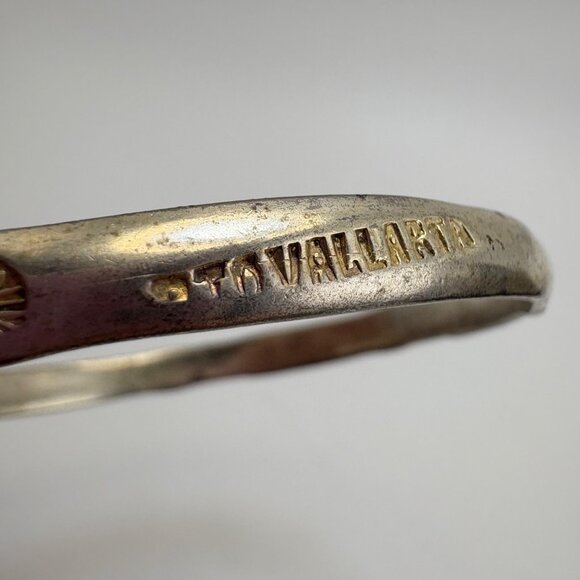 Vintage Sterling Silver PTO VALLARTA Mexico Bangle Bracelet Size 7.5" Fit - Picture 6 of 13
